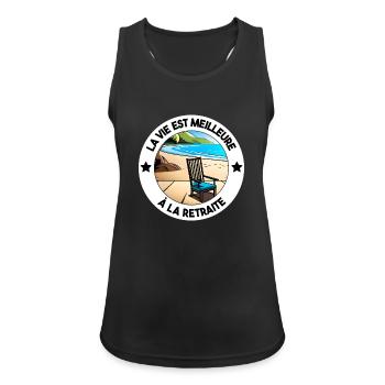 Abschiedsfeier als Abschiedsgeschenk für den Ruhestand - Frauen Tank Top atmungsaktiv - Schwarz - Vorne - Zoe (177cm)