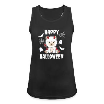 Alpaka Happy Halloween Teufel Kostüm - Frauen Tank Top atmungsaktiv - Schwarz - Vorne - Zoe (177cm)