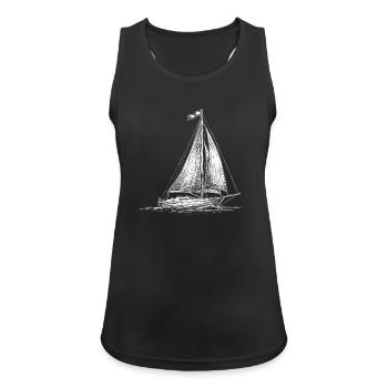 Klassische Segelyacht – Elegante Skizze im Nautik- - Frauen Tank Top atmungsaktiv - Schwarz - Vorne - Zoe (177cm)