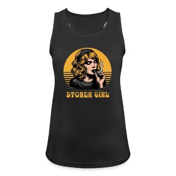 Stoner Girl  - Frauen Tank Top atmungsaktiv - Schwarz - Vorne - Zoe (177cm)