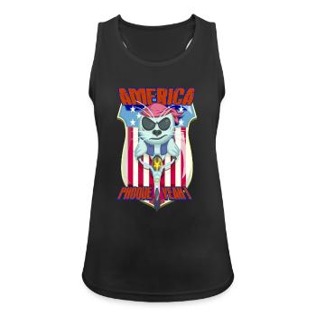 Amerika-Siegel JA - Frauen Tank Top atmungsaktiv - Schwarz - Vorne - Zoe (177cm)