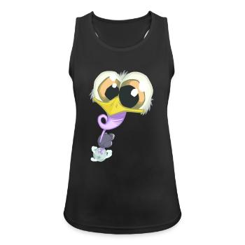 Weltraumstraußen - Frauen Tank Top atmungsaktiv - Schwarz - Vorne - Zoe (177cm)