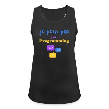 Ich kann nicht programmieren - Frauen Tank Top atmungsaktiv - Schwarz - Vorne - Zoe (177cm)