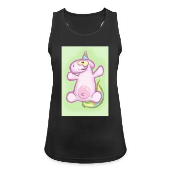 Das Einhorn - Frauen Tank Top atmungsaktiv - Schwarz - Vorne - Zoe (177cm)