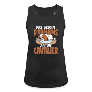  Ich Brauche Keine Menschen, Ich Habe Einen - Frauen Tank Top atmungsaktiv - Schwarz - Vorne - Zoe (177cm)