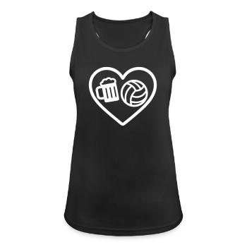 Heart Volleyball Bier - Frauen Tank Top atmungsaktiv - Schwarz - Vorne - Zoe (177cm)