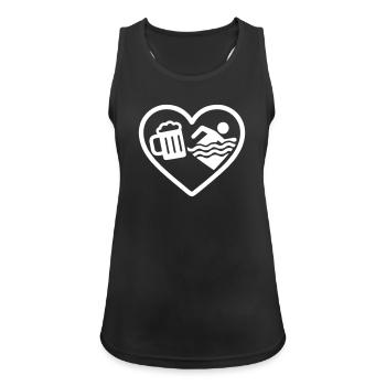 Herzschwimmendes Bier - Frauen Tank Top atmungsaktiv - Schwarz - Vorne - Zoe (177cm)