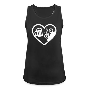 Heart Beer Mountainbike-Humor - Frauen Tank Top atmungsaktiv - Schwarz - Vorne - Zoe (177cm)