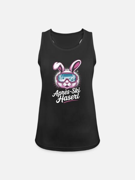 Apres Ski Haserl Hüttengaudi Skifahrerin Skihaserl - Frauen Tank Top atmungsaktiv - Schwarz