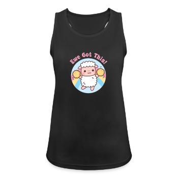 Süßes Schaf-Schaf hat dieses lustige motivierende Wortspiel bekommen - Frauen Tank Top atmungsaktiv - Schwarz - Vorne - Zoe (177cm)