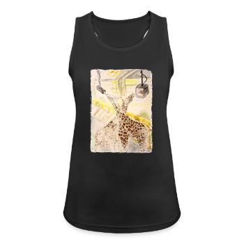 Giraffe im Neon-Transit - Frauen Tank Top atmungsaktiv - Schwarz - Vorne - Zoe (177cm)