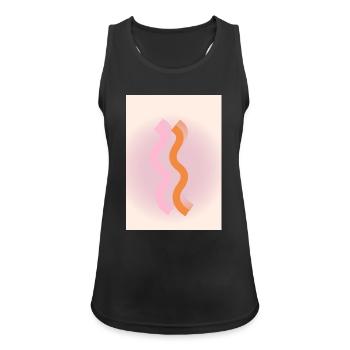 Linien - Frauen Tank Top atmungsaktiv - Schwarz - Vorne - Zoe (177cm)