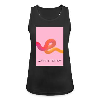 Mit dem Strom schwimmen - Frauen Tank Top atmungsaktiv - Schwarz - Vorne - Zoe (177cm)