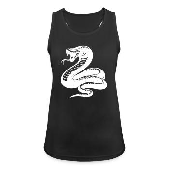 Schlange Python Silhouette - Frauen Tank Top atmungsaktiv - Schwarz - Vorne - Zoe (177cm)