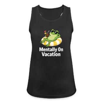  Mental Im Urlaub Frosch Lustiger Sommer - Frauen Tank Top atmungsaktiv - Schwarz - Vorne - Zoe (177cm)