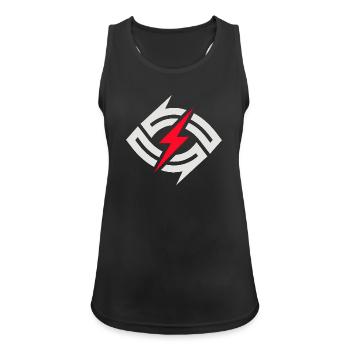 Kreisblitz Kontrast - Frauen Tank Top atmungsaktiv - Schwarz - Vorne - Zoe (177cm)