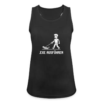 Nerd Witz Entwickler Humor exe ausführen Coder - Frauen Tank Top atmungsaktiv - Schwarz - Vorne - Zoe (177cm)