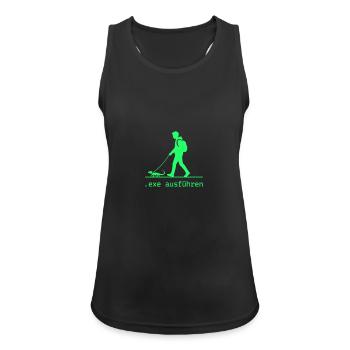 Exe Echse ausführen Admin Sysadmin Geschenk - Frauen Tank Top atmungsaktiv - Schwarz - Vorne - Zoe (177cm)