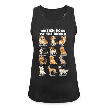  Britische Hunderassen-diagramm Niedliche - Frauen Tank Top atmungsaktiv - Schwarz - Vorne - Zoe (177cm)