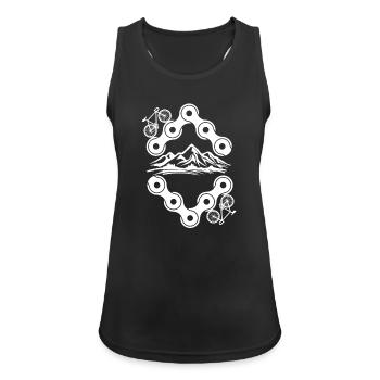 Radfahren Fahrrad Sport Radfahren Radfahrer - Frauen Tank Top atmungsaktiv - Schwarz - Vorne - Zoe (177cm)