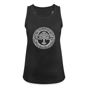 Celtic Irland Wikinger Keltisch Knoten Muster Baum - Frauen Tank Top atmungsaktiv - Schwarz - Vorne - Zoe (177cm)
