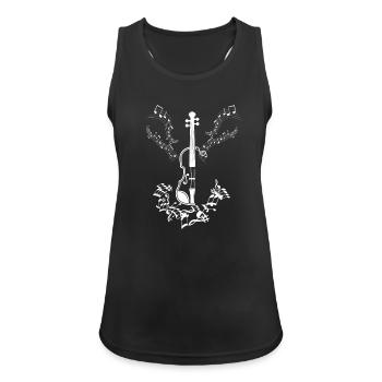 Musiknoten Musik Musiker Notenschlüssel Noten - Frauen Tank Top atmungsaktiv - Schwarz - Vorne - Zoe (177cm)