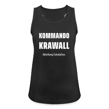 Kommando Krawall - Frauen Tank Top atmungsaktiv - Schwarz - Vorne - Zoe (177cm)