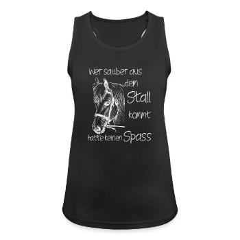 reiten Pferd Lieben Reiterin Pferde Pferdesprüche  - Frauen Tank Top atmungsaktiv - Schwarz - Vorne - Zoe (177cm)