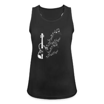 Musiknoten Musik Musiker Notenschlüssel Noten - Frauen Tank Top atmungsaktiv - Schwarz - Vorne - Zoe (177cm)