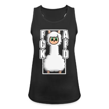 ACK AFD ALPAKA Antifa GEGEN NAZIS Protest links - Frauen Tank Top atmungsaktiv - Schwarz - Vorne - Zoe (177cm)