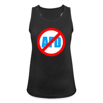 No AFD FCK AFD Protest Links Antifa - Frauen Tank Top atmungsaktiv - Schwarz - Vorne - Zoe (177cm)