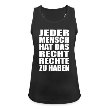 Jeder Mensch hat das Recht Rechte zu haben - Frauen Tank Top atmungsaktiv - Schwarz - Vorne - Zoe (177cm)