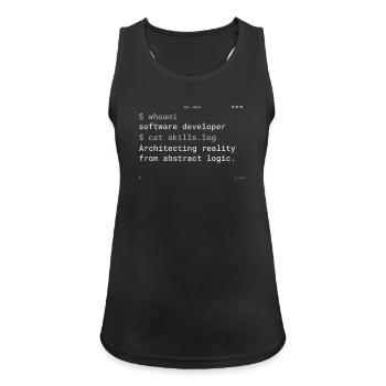 Software Developer Coding Terminal Shirt - Frauen Tank Top atmungsaktiv - Schwarz - Vorne - Zoe (177cm)