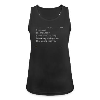 QA Engineer Terminal Design - IT Gift - Frauen Tank Top atmungsaktiv - Schwarz - Vorne - Zoe (177cm)