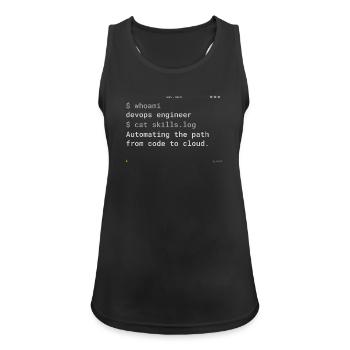 DevOps Engineer Terminal - IT Design - Frauen Tank Top atmungsaktiv - Schwarz - Vorne - Zoe (177cm)