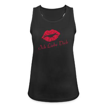 Ich Liebe Dich - Frauen Tank Top atmungsaktiv - Schwarz - Vorne - Zoe (177cm)