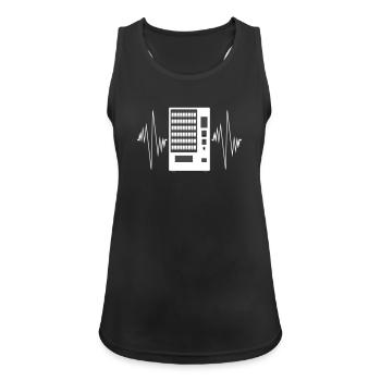 Snackautomat Touchscreen Puls - Frauen Tank Top atmungsaktiv - Schwarz - Vorne - Zoe (177cm)