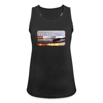 The needle that changed my life - Frauen Tank Top atmungsaktiv - Schwarz - Vorne - Zoe (177cm)