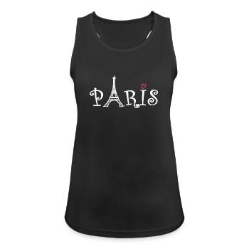Paris (Paris) - Frauen Tank Top atmungsaktiv - Schwarz - Vorne - Zoe (177cm)