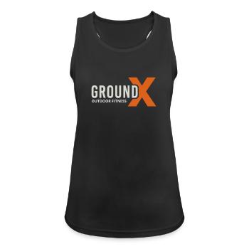 GroundX Sports - Frauen Tank Top atmungsaktiv - Schwarz - Vorne - Zoe (177cm)