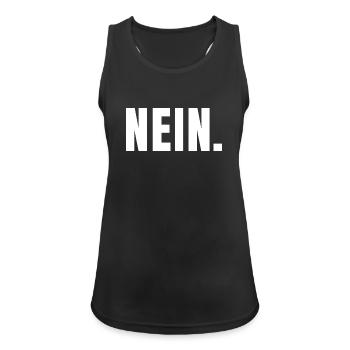 NEIN. | Klares Statement in Typografie - Frauen Tank Top atmungsaktiv - Schwarz - Vorne - Zoe (177cm)