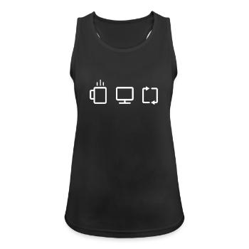 Programmierer, Softwareingenieur, Programmierer, Kaffeearbeit, - Frauen Tank Top atmungsaktiv - Schwarz - Vorne - Zoe (177cm)