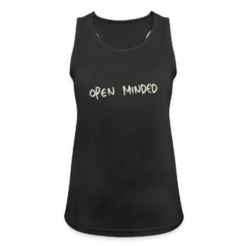 Open minded - Frauen Tank Top atmungsaktiv - Schwarz - Vorne - Zoe (177cm)