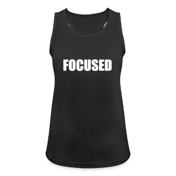 Fokussiert - Frauen Tank Top atmungsaktiv - Schwarz - Vorne - Zoe (177cm)