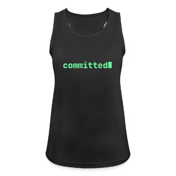 Feeling Committed | Developer mood  - Frauen Tank Top atmungsaktiv - Schwarz - Vorne - Zoe (177cm)
