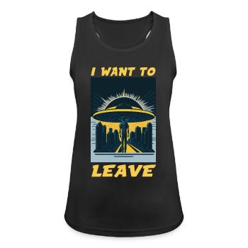 Ich möchte den Humor verlassen, ausbrennen und fliehen - Frauen Tank Top atmungsaktiv - Schwarz - Vorne - Zoe (177cm)