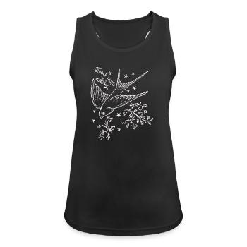 Schwalbenflug im Sternenflug - Frauen Tank Top atmungsaktiv - Schwarz - Vorne - Zoe (177cm)
