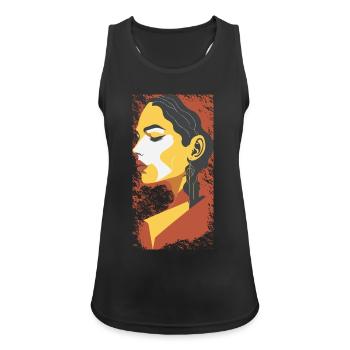 Geometrisches Sommerporträt - Frauen Tank Top atmungsaktiv - Schwarz - Vorne - Zoe (177cm)