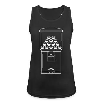 Kapselverkaufsautomat - Frauen Tank Top atmungsaktiv - Schwarz - Vorne - Zoe (177cm)