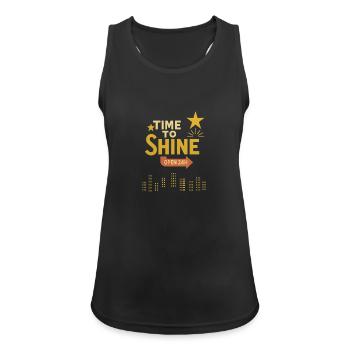 Time to Shine, retro-futuristischer Dreamcore-Vibe. - Frauen Tank Top atmungsaktiv - Schwarz - Vorne - Zoe (177cm)